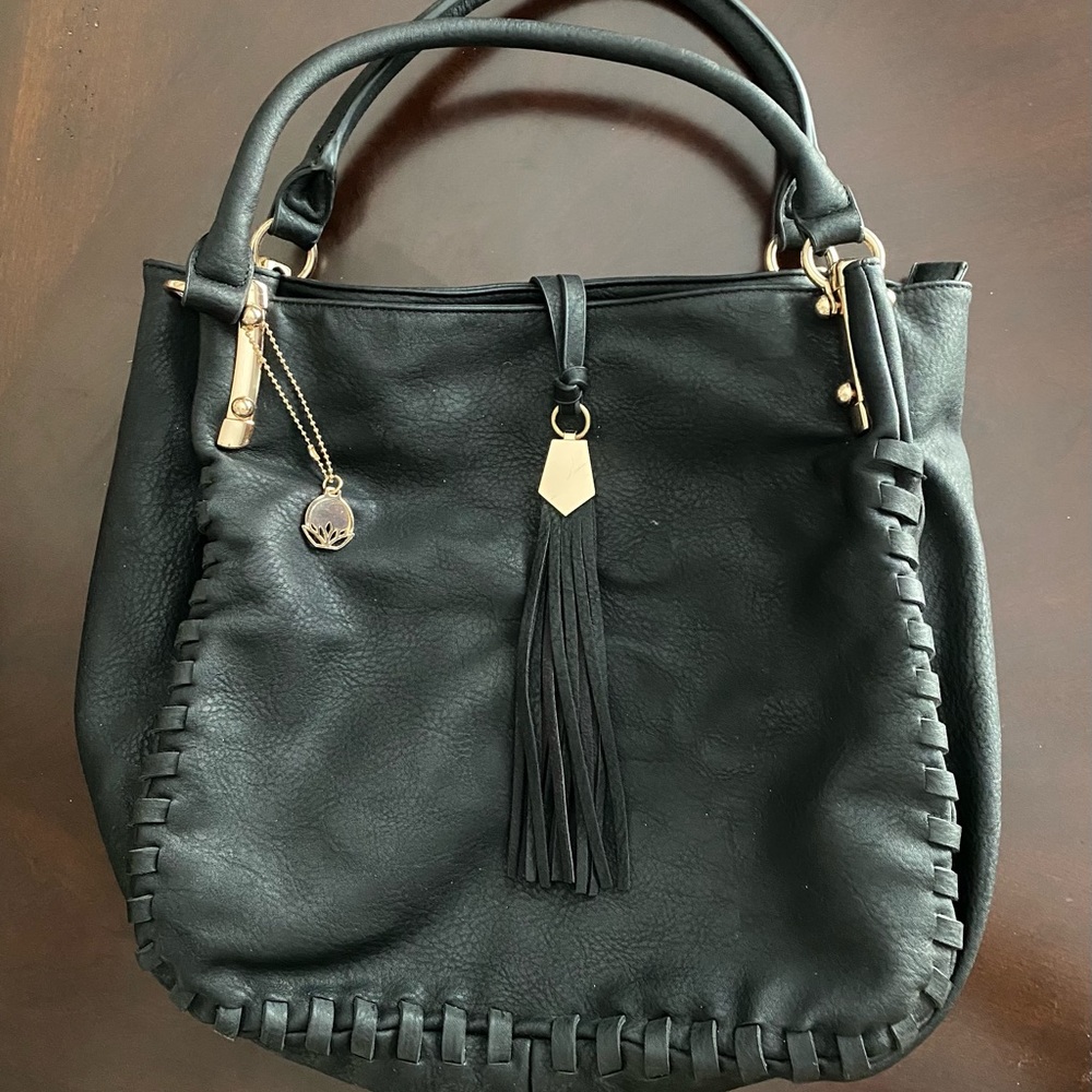 Big Buddha hobo bag, w/whipstitching, rose gold